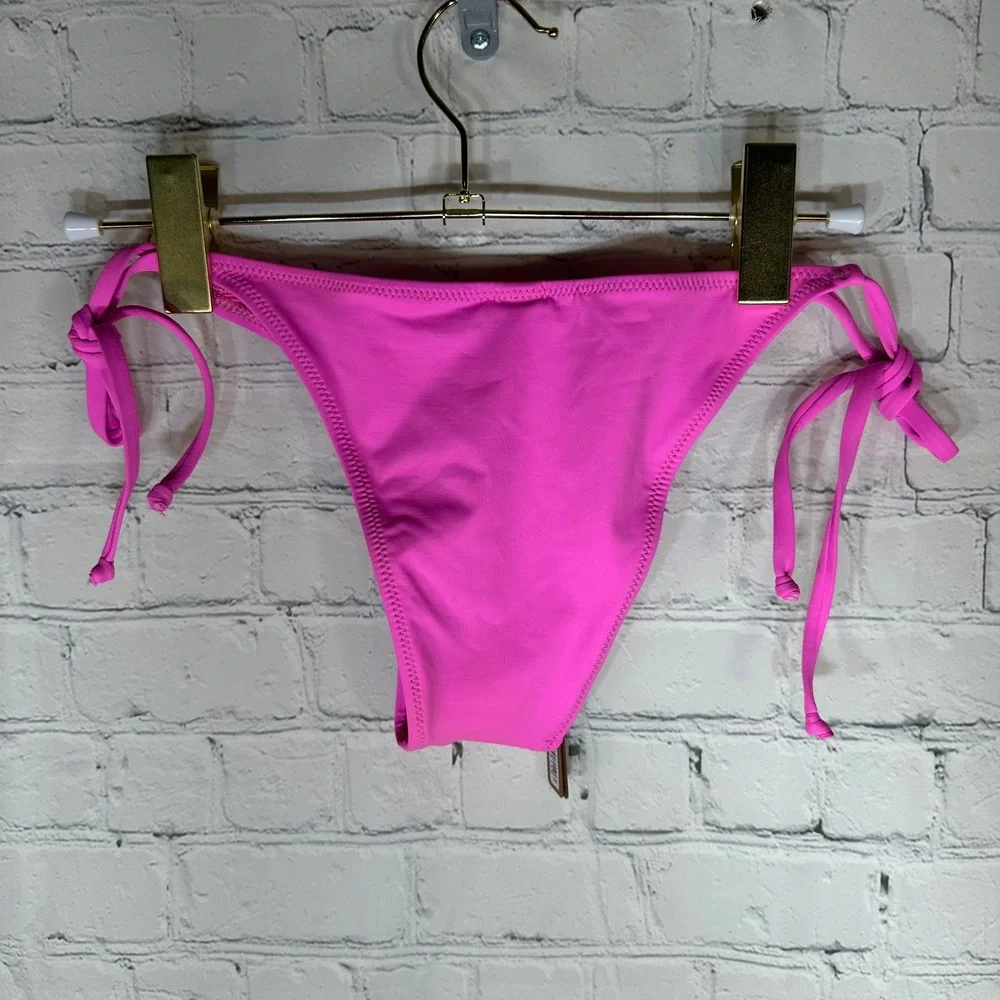 Skims Recycled Swim Dippy Tie Bikini Bottom Taffy Pink SW-TBM-0797 XXS New
